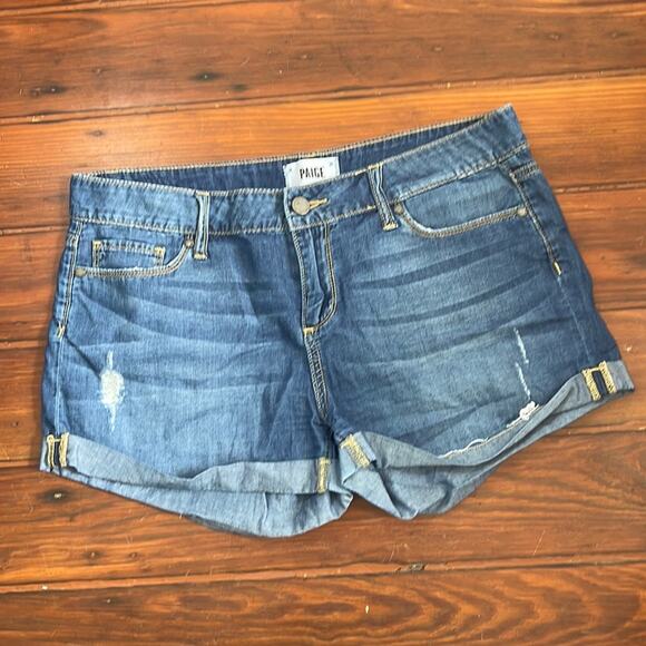 Paige Jimmy Jimmy short cuffed denim jean shorts s 29 - Picture 1 of 6